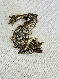 Vintage Alva Museum Replica Nordic Dolphin Brooch Silver Plated - Picture 1 of 6