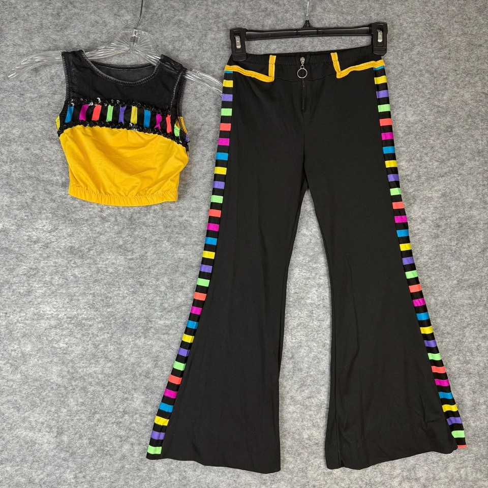 Conjunto de Disfraz de Baile para Niño Mediano Curtain Call Amarillo Top Negro Pantalones Acampanados EE. UU. Foto 1 de 4