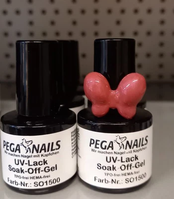 Soak Off Gel  2 x8ml Nagel Gellack  Dark Rose + Base Coat UV Lack im Set SO 1500 - Bild 1 von 4