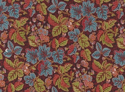 Decors Barbares Dans la Foret Red Fabric with 2 Borders NEW 4 yards - Image 1 of 4
