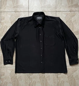 Rare Vintage Versace Jeans Couture Black Long Sleeve Shirt Logo Pocket Medusa XL - Picture 1 of 10