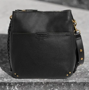 Borsa e tracolla American Leather Co in morbida pelle nera - Foto 1 di 20