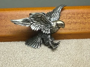 Collar Colgante Águila Pájaro en Vuelo con Textura Plata de Ley 925 - Imagen 1 de 6