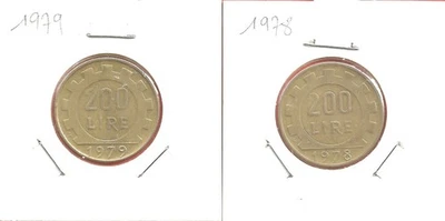 ** ITALIE - Lot de 4 pièces différentes de 200 Lire ** - Photo 1/4