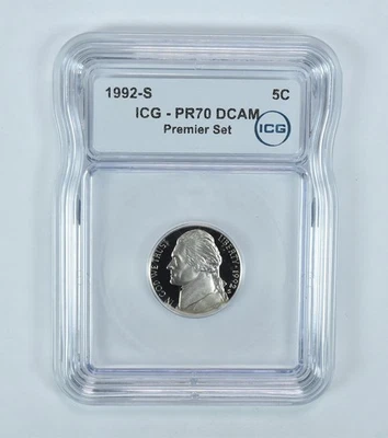 1992-S Jefferson Nickel Premier Set PR70 DCAM ICG *1111 - Image 1 of 4