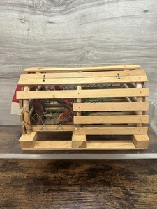 Handmade Wooden Decorative LOBSTER TRAP With Buoy & Rocks EUC free Shipping - Picture 1 of 10