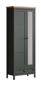 Garderobenschrank Hochschrank Garderobenmöbel Tannengrün Eiche Landhausstil - Bild 1 von 9