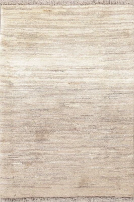 Thick-Plush Modern Gabbeh Solid Oriental Area Rug Wool Hand-knotted 3'x4' Carpet - Image 1 of 4