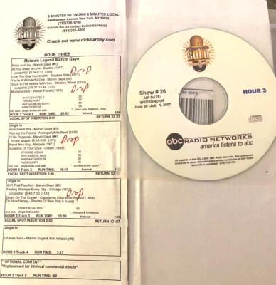 6/30/07 DICK BARTLEY AMERICAN GOLD 6 MOTOWN LEGEND MARVIN GAYE HITS,1 HR/6 TUNES Foto 1 de 2