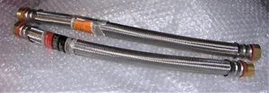 Two Everbilt 3/4" FIP x 3/4" MIP x 18" Water Heater Braided Connectors S Steel - Picture 1 of 1
