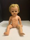 Vintage Hard Plastic Baby Doll Vinyl Head Sleep Eyes Jointed 19 inches Tall