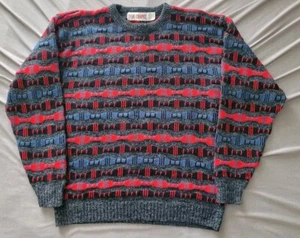 Vintage 90s Fox Chapel Mens Multi Color Coogi Style Sweater Size Large Euc - Picture 1 of 4