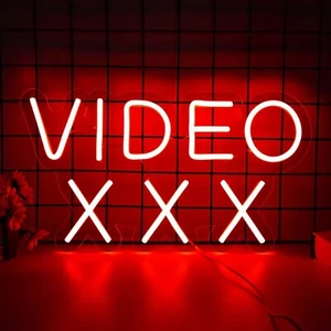 XXX LED Neon Sign 16" by 9" BRAND NEW RED LED USB WITH ADAPTER GIFT PRANK SHOP - Picture 1 of 10