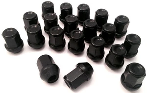 Set of 20 M12 x 1.5 19mm Hex wheel nuts lugs bolts in black for Ford Cars - Picture 1 of 2
