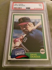 1981 Topps Dave Skaggs Baseball Card #48 PSA 7 NM Angels Catcher