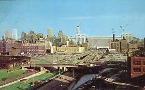 Congress St Expressway & Post Office Chicago Illinois Luftaufnahme 1957 Postkarte - Bild 1 von 2