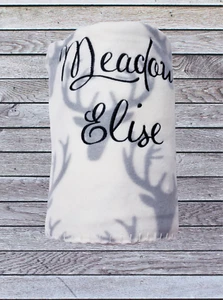Personalized Monogrammed Farmhouse Rustic Plaid Fleece Throw Blanket 50 x 60 - Picture 1 of 7