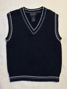 Vintage Duck Head Sweater Vest V Neck Navy Blue Accent Stripes Boys Sz M (6) - Picture 1 of 6