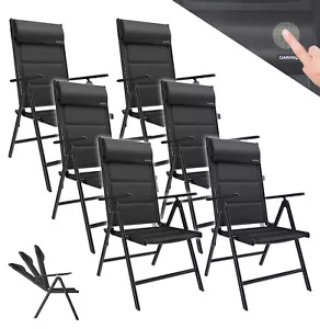 GARMIO® Gartenstuhl Balkon Set Hochlehner Klappstuhl Klappbar Garten black grey - Bild 1 von 12