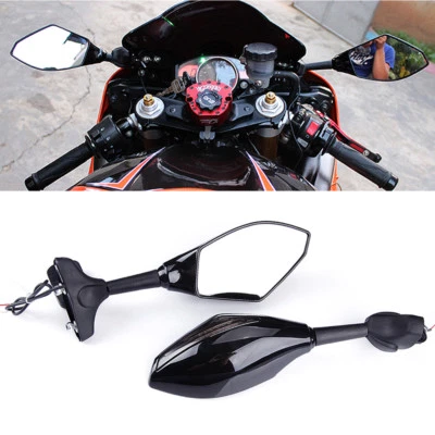 ESPEJOS INTERMITENTES LED NEGRO HUMO MOTO PARA KAWASAKI NINJA 650R 500R 250R Foto 1 de 4