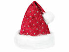 Weihnachtsmütze Pelzrand Glitzer Luxus Plüsch Nikolaus-Mütze Bommel rot 01 