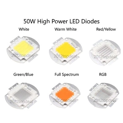 High Power 50W watts SMD LED Chip COB Lamp White Red Blue Green UV Lights Board - Image 1 of 2