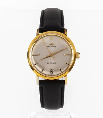 Marvin 镀金自动表 带皮革表带 Cal #777 — 第 1/4 张图片