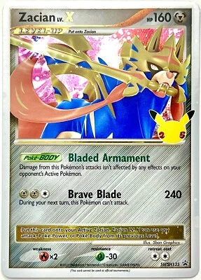 Zacian LV.X SWSH135 ULTRA RARE Black Star Promo Pokemon TCG 2021 Sword & Shield - Image 1 of 2