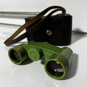 Rare Color Small Soviet Binoculars Opera Glasses w/ Leather Case USSR - Picture 1 of 10