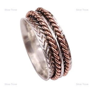 925 Sterlingsilber Handarbeit Schmuck Spinner Ring Größe - Bild 1 von 5
