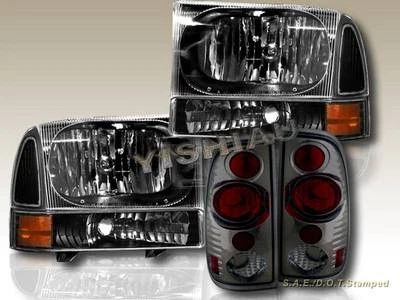 Ford F250/350 Super Duty 1999-2004 faros negros y luces traseras de esquina y humo Foto 1 de 4