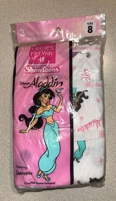 Hanes Her Way ShowToons Aladdin Underwear Briefs Panties Vintage Girl’s 8 - Image 1 of 3
