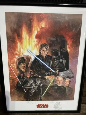 Litografía Star Wars Rise Of The Sith con boceto original de Darth Vader ~ Dave Dorman Foto 1 de 4