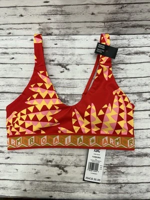 New Adidas x Farm Rio Sports Bra Women's XSmall Support Tomato Spring Red - Image 1 of 4