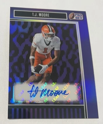 T.J. MOORE 2025 HOJA PRO SET METAL NOVATO AUTOMÁTICO/15 CLEMSON TIGERS RC Foto 1 de 2