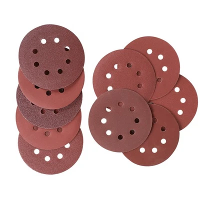 180Pack 5" 8 Holes Hook And Loop Adhesive Multiple Grits Sanding Discs Sandpaper - Image 1 of 4