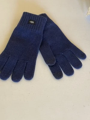 UGG KNIT TECH WOOL BLEND GLOVES IN NAVY 17106NK OS - Image 1 of 4