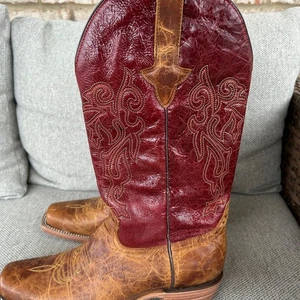 JB Dillon Reserve Western Cowboy Boots, Red Tan Brown 11B - Picture 1 of 3