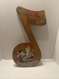 1950s Wood Christmas Music Note Hand Carved & Carolers LARGE, Vintage 22”Signed - Picture 1 of 10