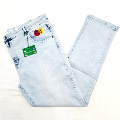 Bornfly Premium Big & Tall Men's Jeans Blue Distressed Slim Straight Fit Denim - Image 1 of 4