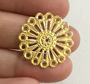 20 pcs of gold plated Filigree Focal Findings 25mm - Imagen 1 de 2