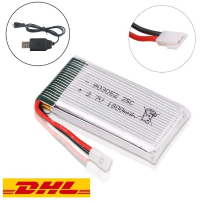 3,7 V 1800mah Lipo Akku 25C XH2.54 Stecker mit USB Ladegerät für RC Drohne DHL - Bild 1 von 4