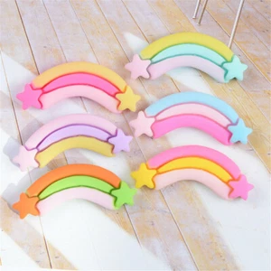 10 pcs Flatback Resin Rainbow Stars Embellishments Jewelry Craft Decors 15x37mm - Picture 1 of 6