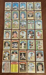 Lot of (35) 1972 Topps STARS, HOF, RC & HIGH NUMBER (SP) Baseball Cards 