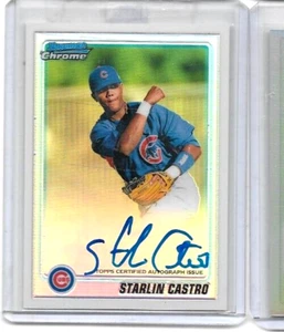 Autógrafo de novato Starlin Castro 2010 Bowman certificado cromo ~ Cubos - Imagen 1 de 1