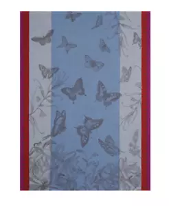 NWT Le Jacquard Francais Tea Towel blue Jardin des Papillons 24"x31" Free Ship - Picture 1 of 2