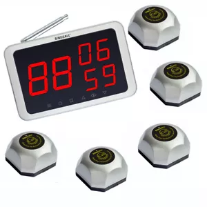 Sistema de llamadas de servicio de camarero de mesa inalámbrico SINGCALL para cine 5 campanas, 1 pantalla - Imagen 1 de 11