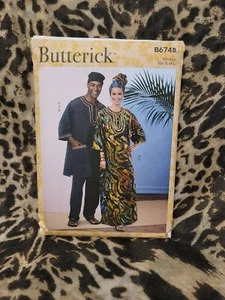 BUTTERICK Sewing Pattern B6748 TUNIC CAFTAN HEAD WRAP  Size:S-M-L Un-Cut (1972 - Picture 1 of 2