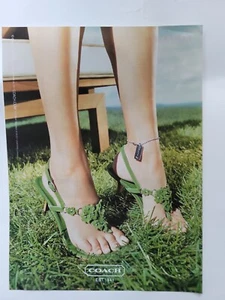 2003 women's green Coach sandals beautiful feet legs fashion ad - Picture 1 of 1