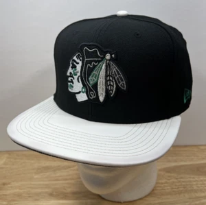 Chicago Blackhawks New Era 9FIFTY NHL Black/White Snapback Hat Adjustable - Picture 1 of 9